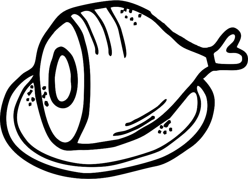 Ham Black And White - Ham Clipart Black And White, HD Png Download PNG image with a transparent background, free high-resolution download
