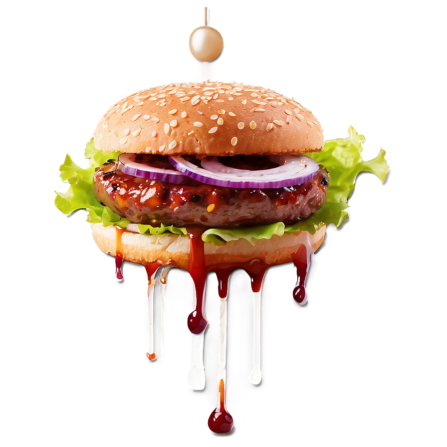 Hamburger With Bbq Sauce Png Gri54