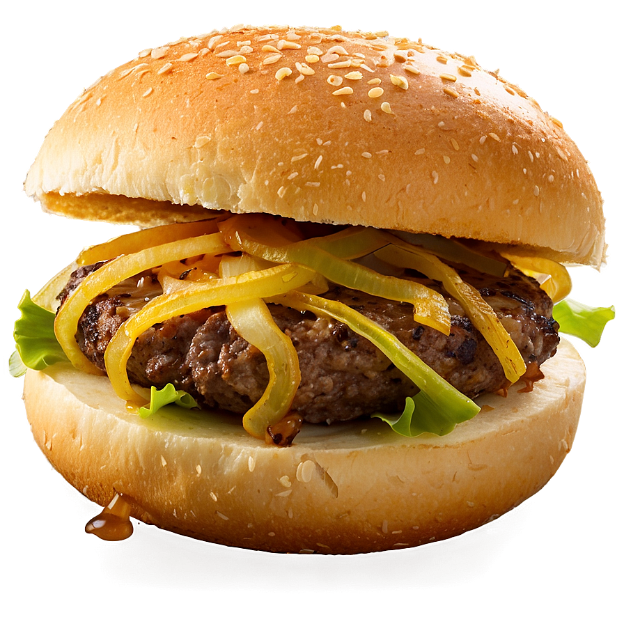 Hamburger With Caramelized Onions Png Bma