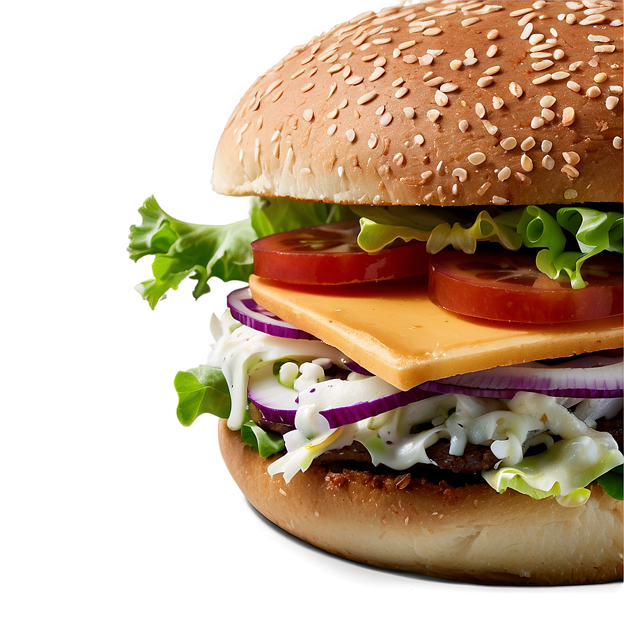 Hamburger With Coleslaw Png Fdw