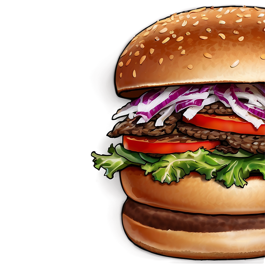 Hamburger With Coleslaw Png Sqa25