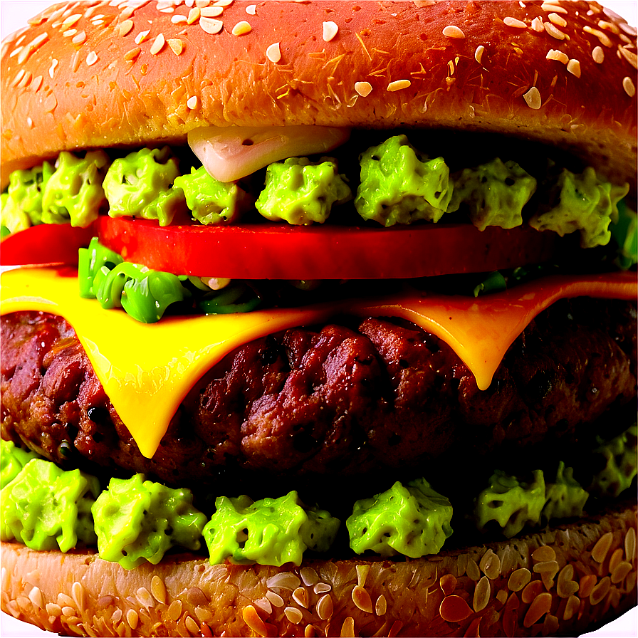 Hamburger With Guacamole Png 13