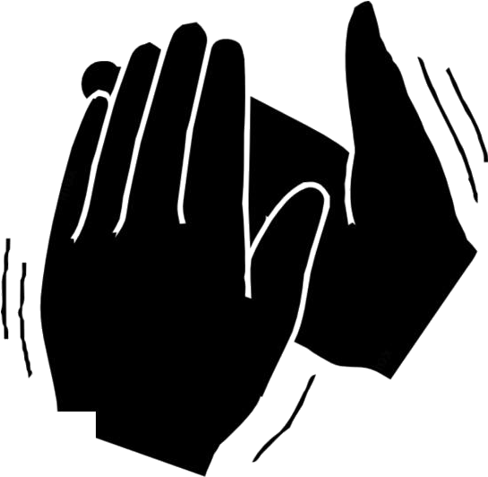 Hand Clapping Silhouette PNG with transparent background