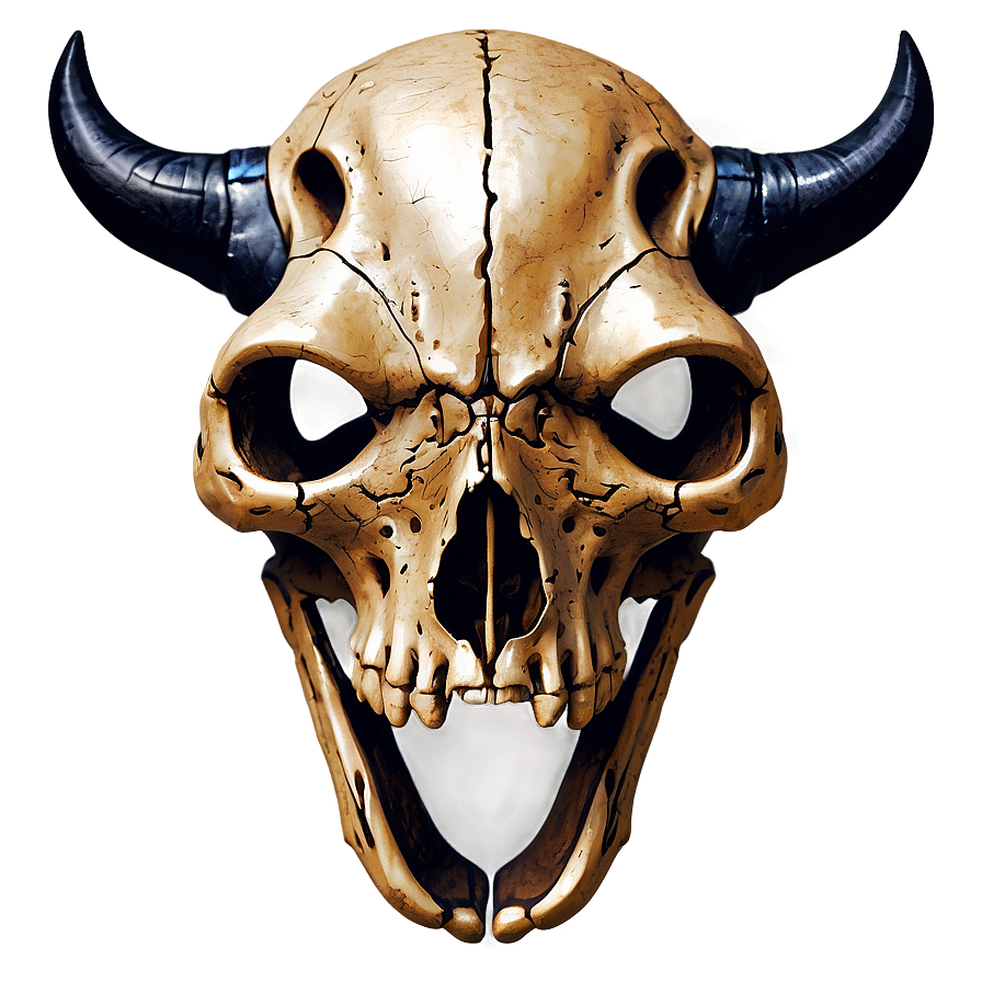 Hand-drawn Animal Skull Png 06282024