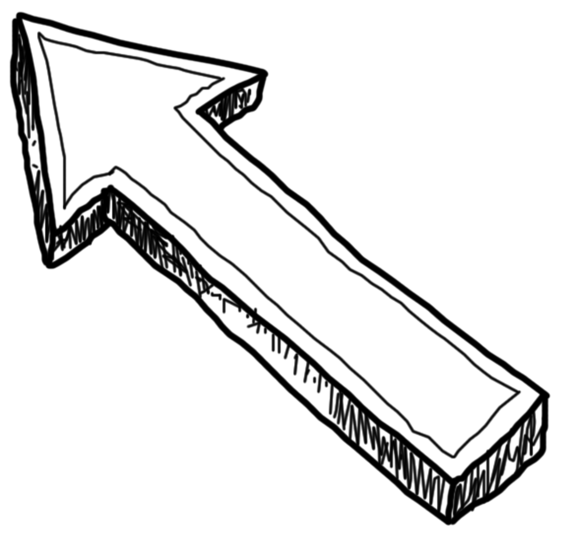 Hand Drawn Arrow Sketch PNG with transparent background