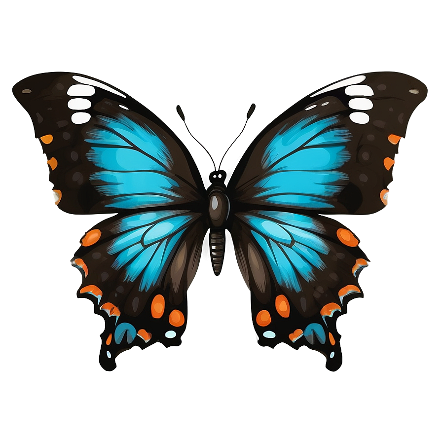 Hand Drawn Black Butterfly Png 06252024