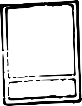 Hand Drawn Black Frame PNG with transparent background