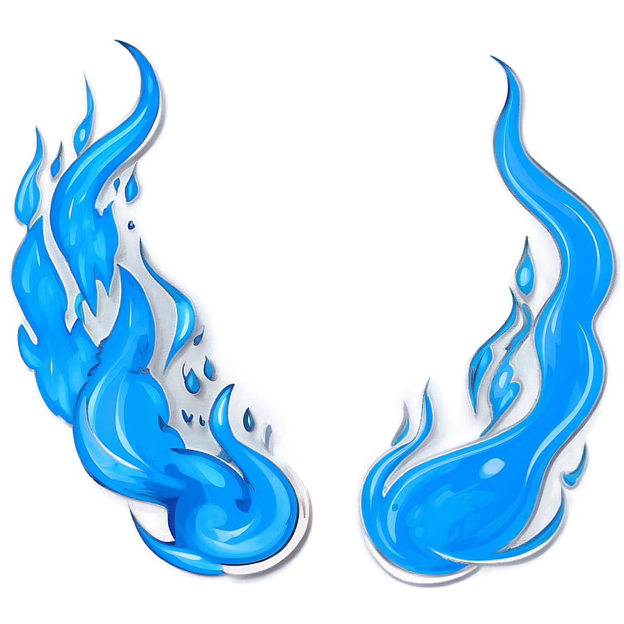 Hand-drawn Blue Flame Png 63