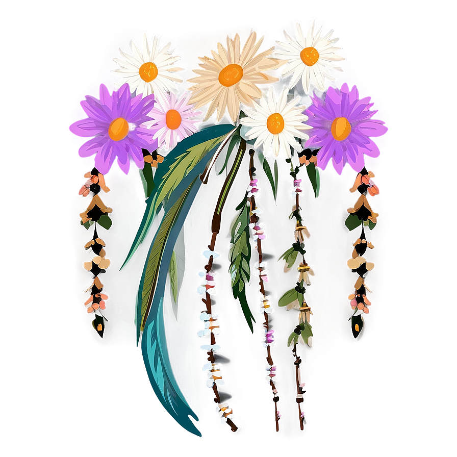 Hand-drawn Boho Flowers Png 24