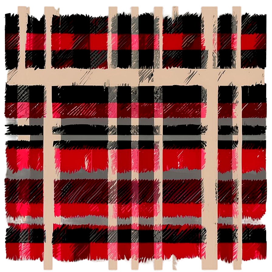 Hand Drawn Buffalo Plaid Png 06262024