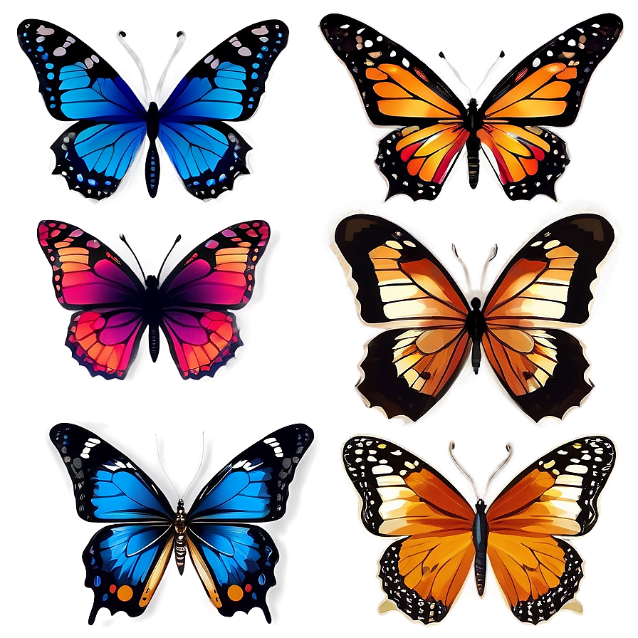 Hand Drawn Butterflies Png 13