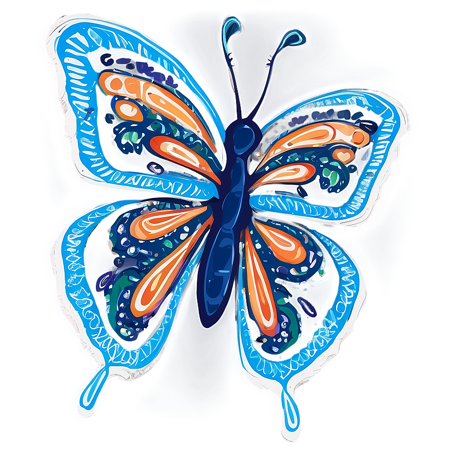 Hand-drawn Butterfly Outline Png 39