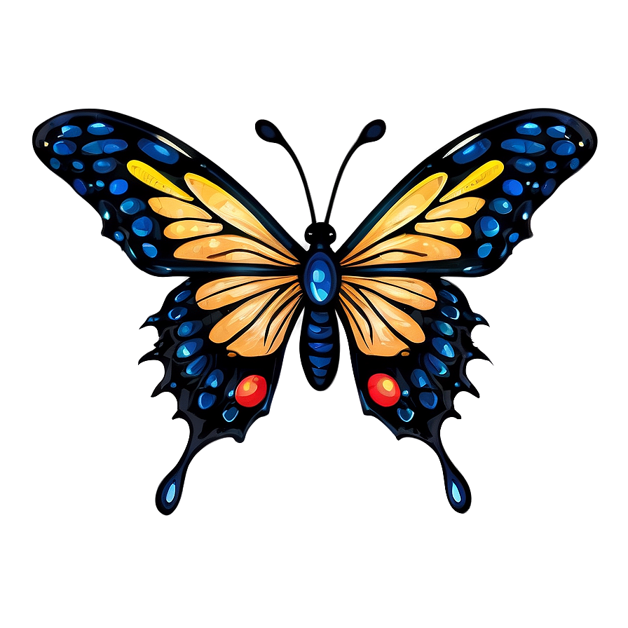 Hand-drawn Butterfly Outline Png 43