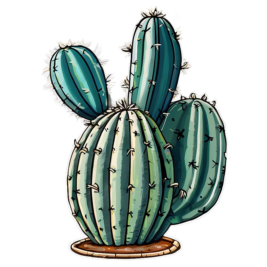 Hand Drawn Cactus Png 05032024