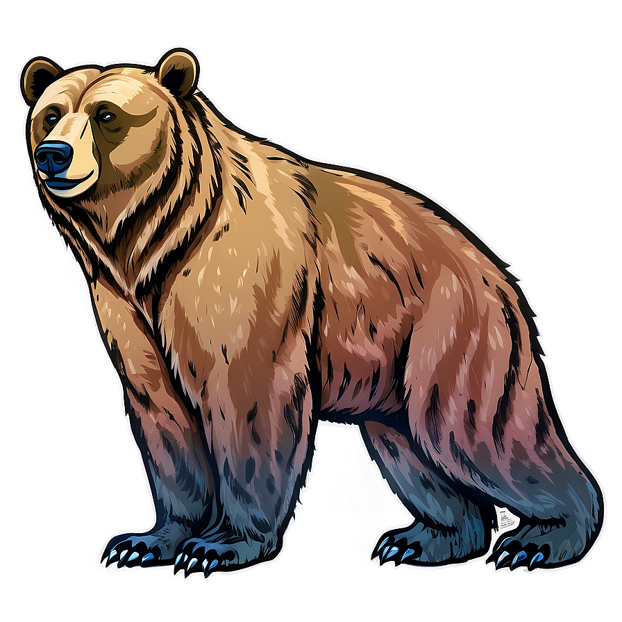 Hand Drawn California Bear Png 06262024