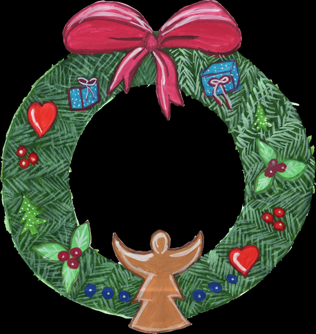 Cartoon Wreath PNG image with a transparent background, free high-resolution download