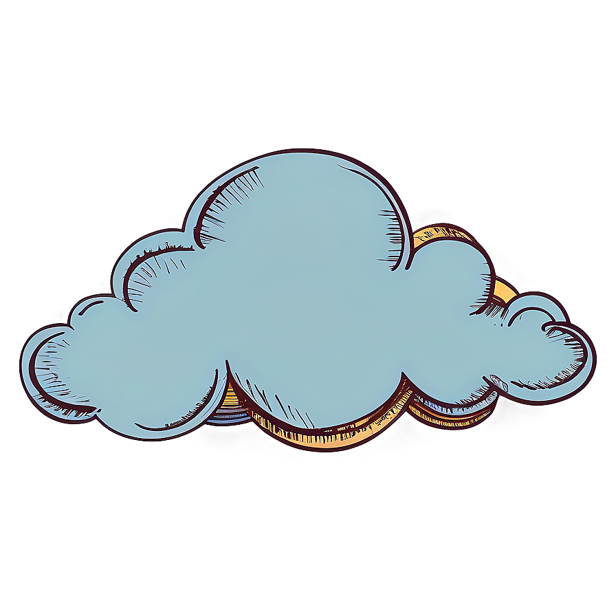 Hand Drawn Cloud Vector Png 06262024