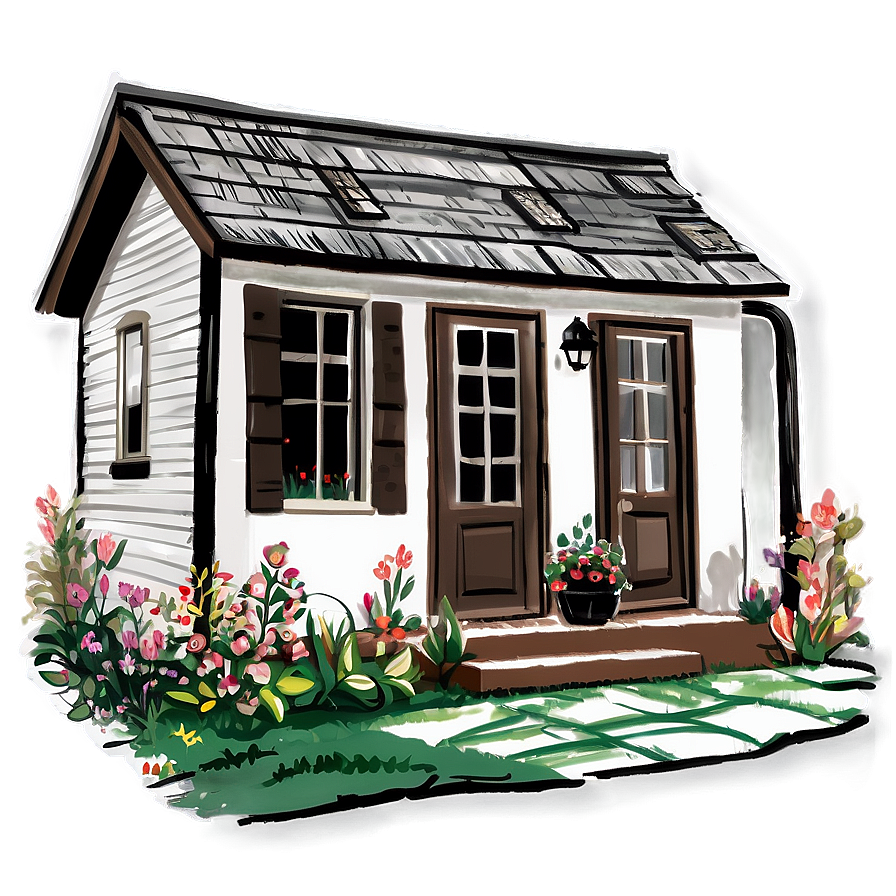 Hand-drawn Cottage Illustration Png Tug96