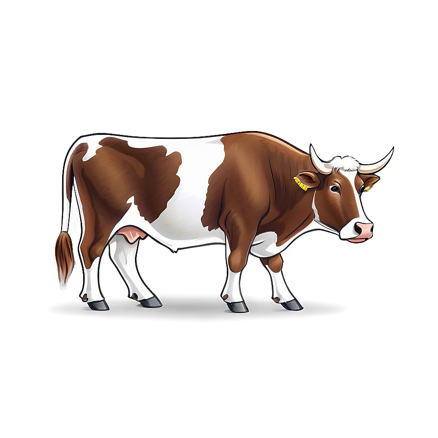 Hand Drawn Cow Png 37