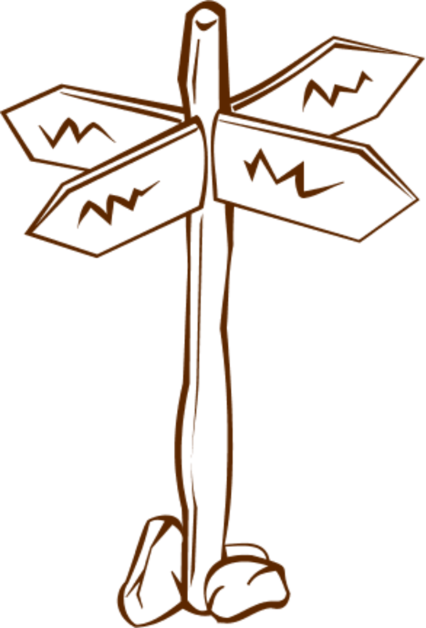 Hand Drawn Crossroad Sign Sketch PNG image with a transparent background, free high-resolution download