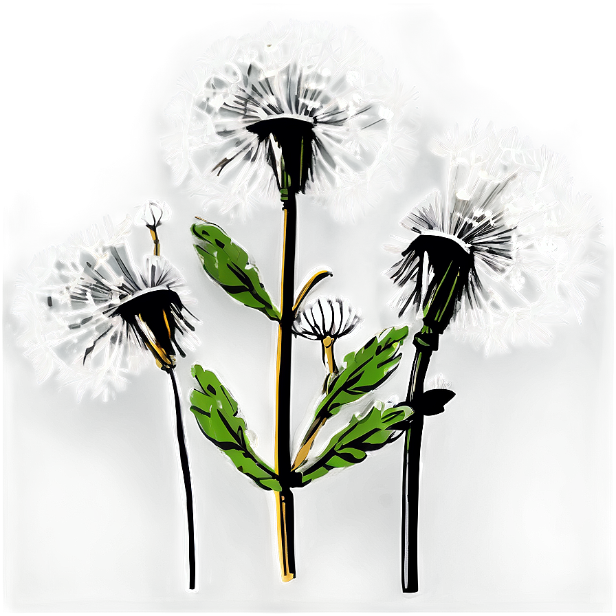 Hand Drawn Dandelion Png 05242024