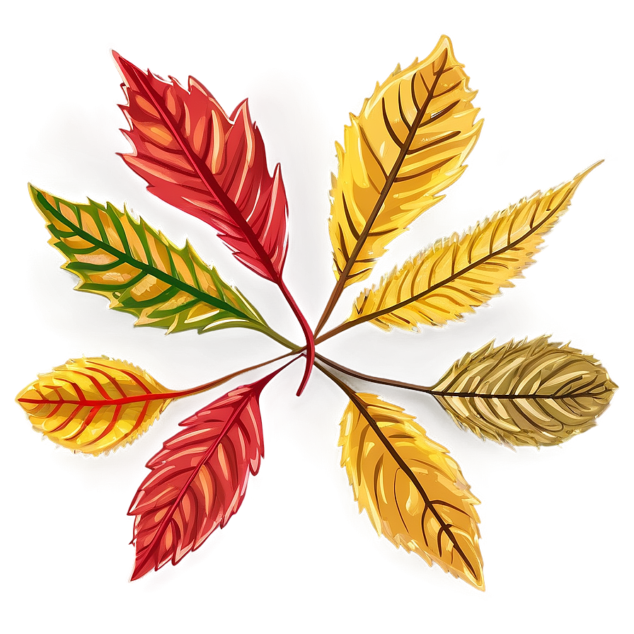 Hand Drawn Fallen Leaves Png 40