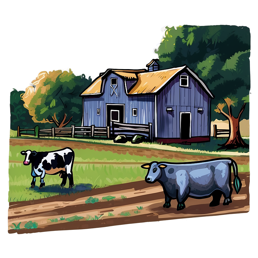 Hand-drawn Farm Sketch Png 05242024