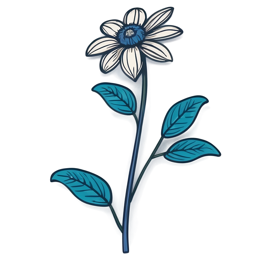 Hand-drawn Flower Outline Png Qva