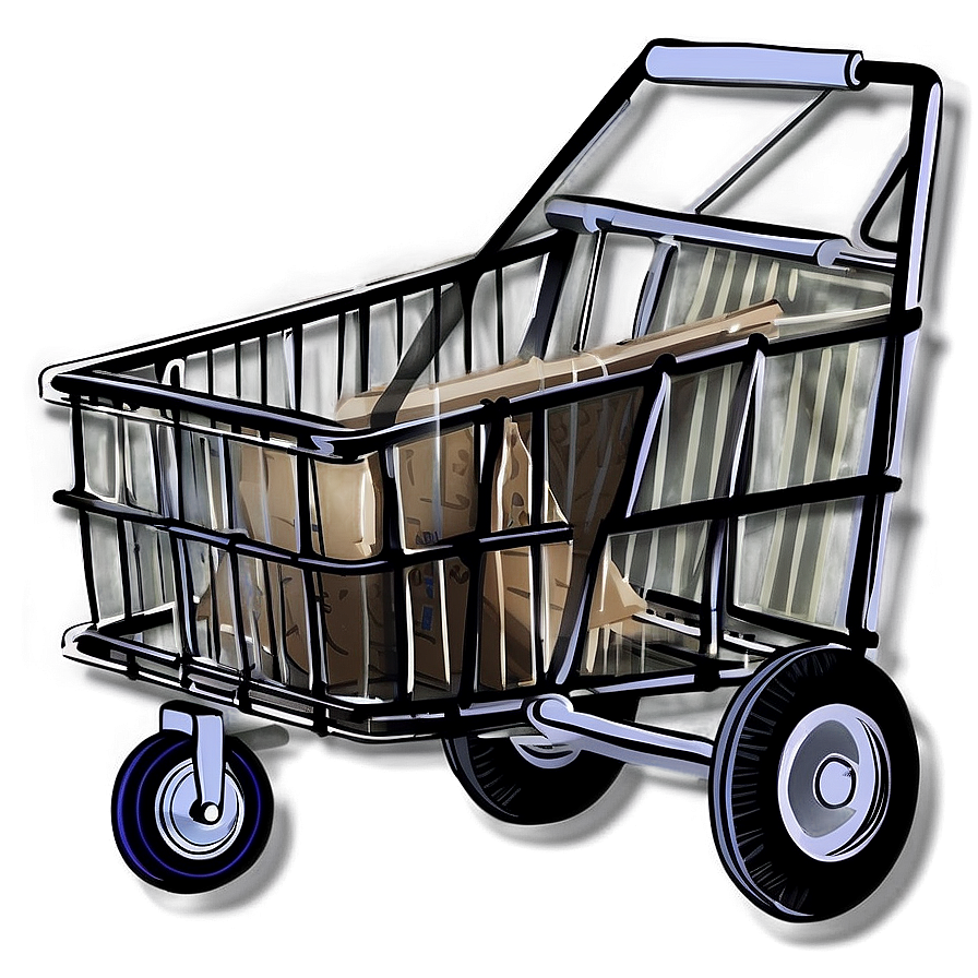 Hand Drawn Grocery Cart Png 06282024