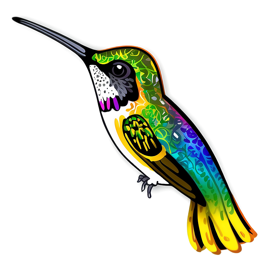 Hand-drawn Hummingbird Png Aug