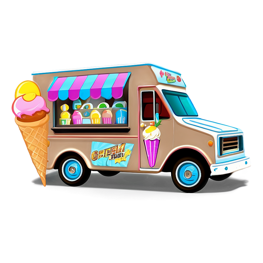 Hand-drawn Ice Cream Truck Sketch Png Nnv