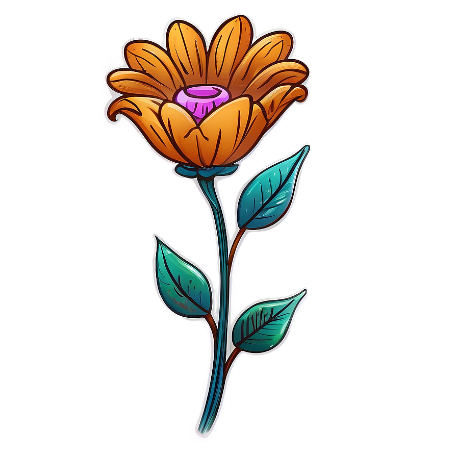 Hand-drawn Indie Flower Art Png Jkj85