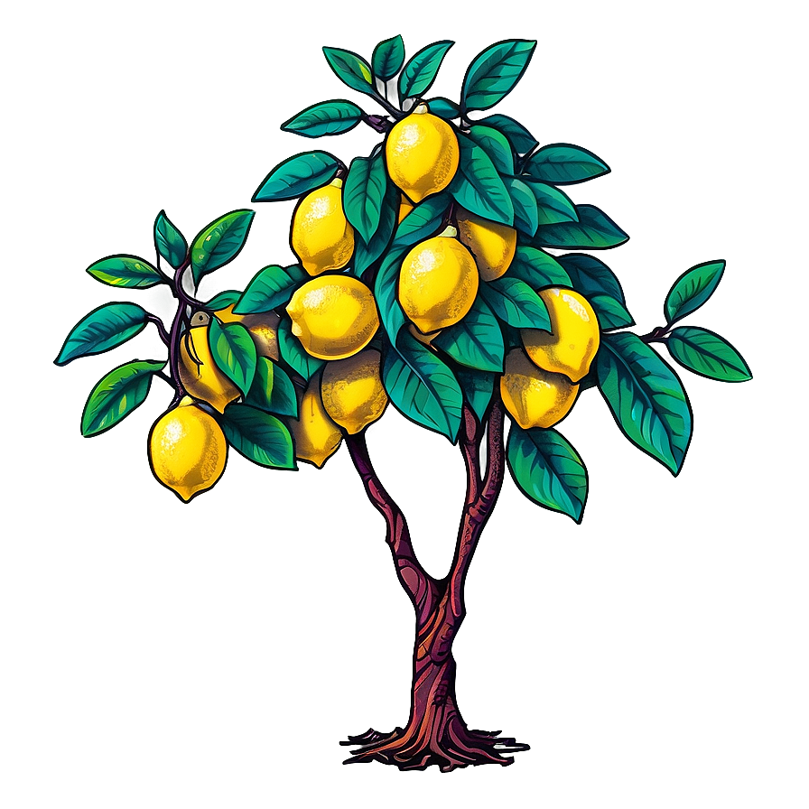 Hand-drawn Lemon Tree Png Wvs25