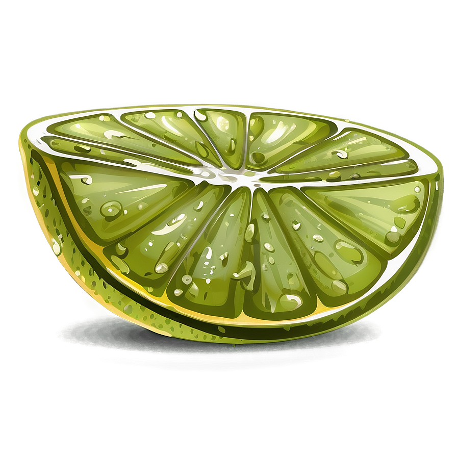 Hand Drawn Lime Slice Png 9