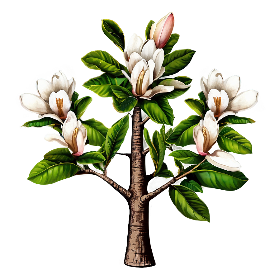 Hand Drawn Magnolia Tree Png 8