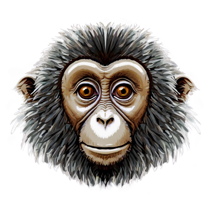 Hand Drawn Monkey Face Png 34