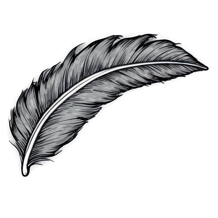 Hand-drawn Mono Feather Png Fih96