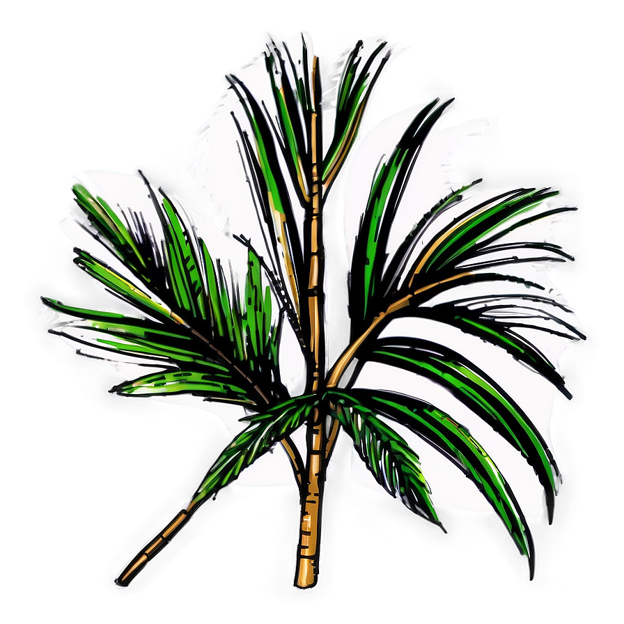 Hand Drawn Palm Leaves Png Oky95