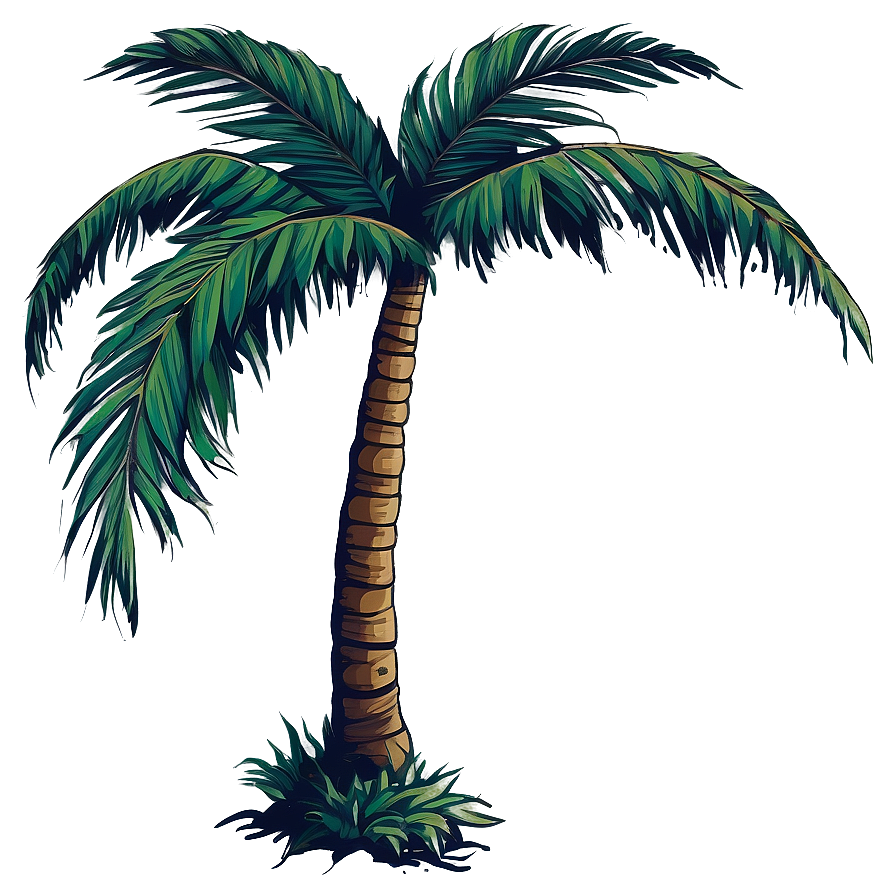 Hand Drawn Palm Tree Silhouette Png Yev