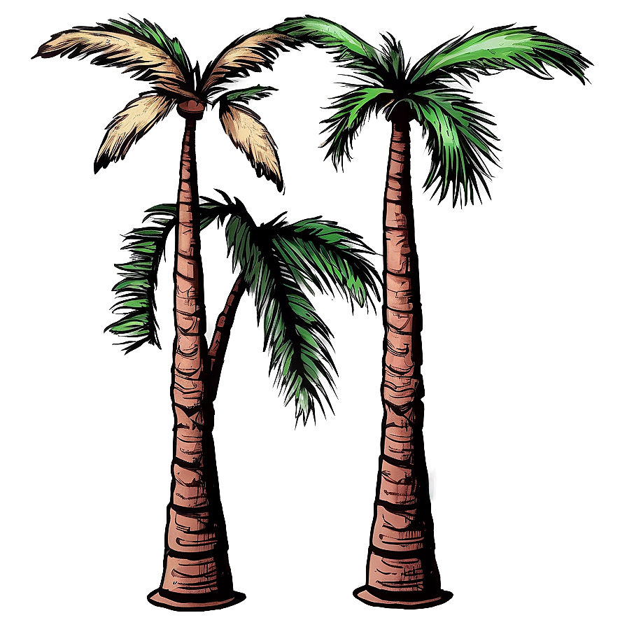 Hand Drawn Palm Trees Png 05042024