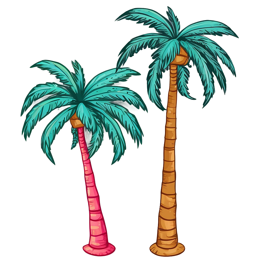 Hand Drawn Palm Trees Png Guv