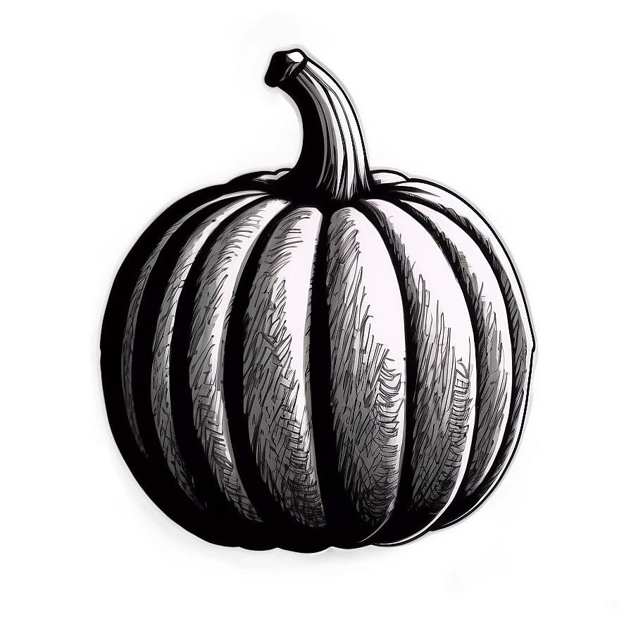 Hand-drawn Pumpkin Sketch Png 05242024