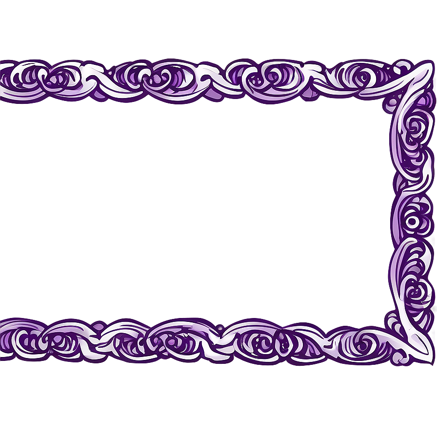 Hand Drawn Purple Doodle Border Png Cqu28