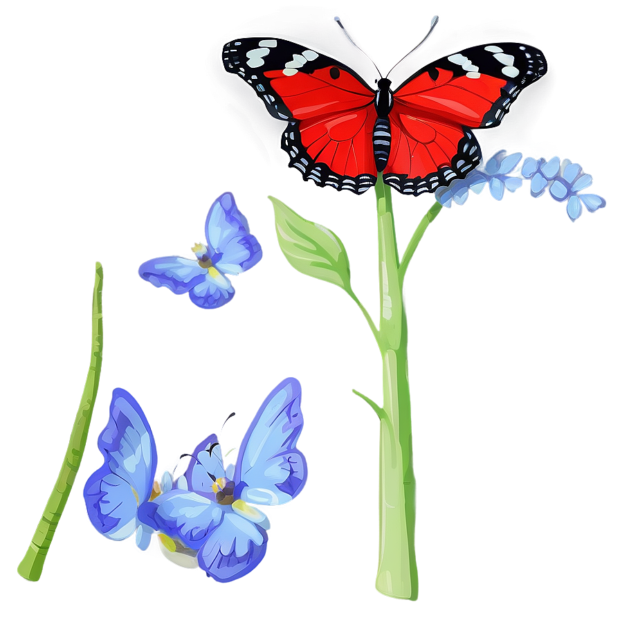 Hand Drawn Red Butterfly Png 33