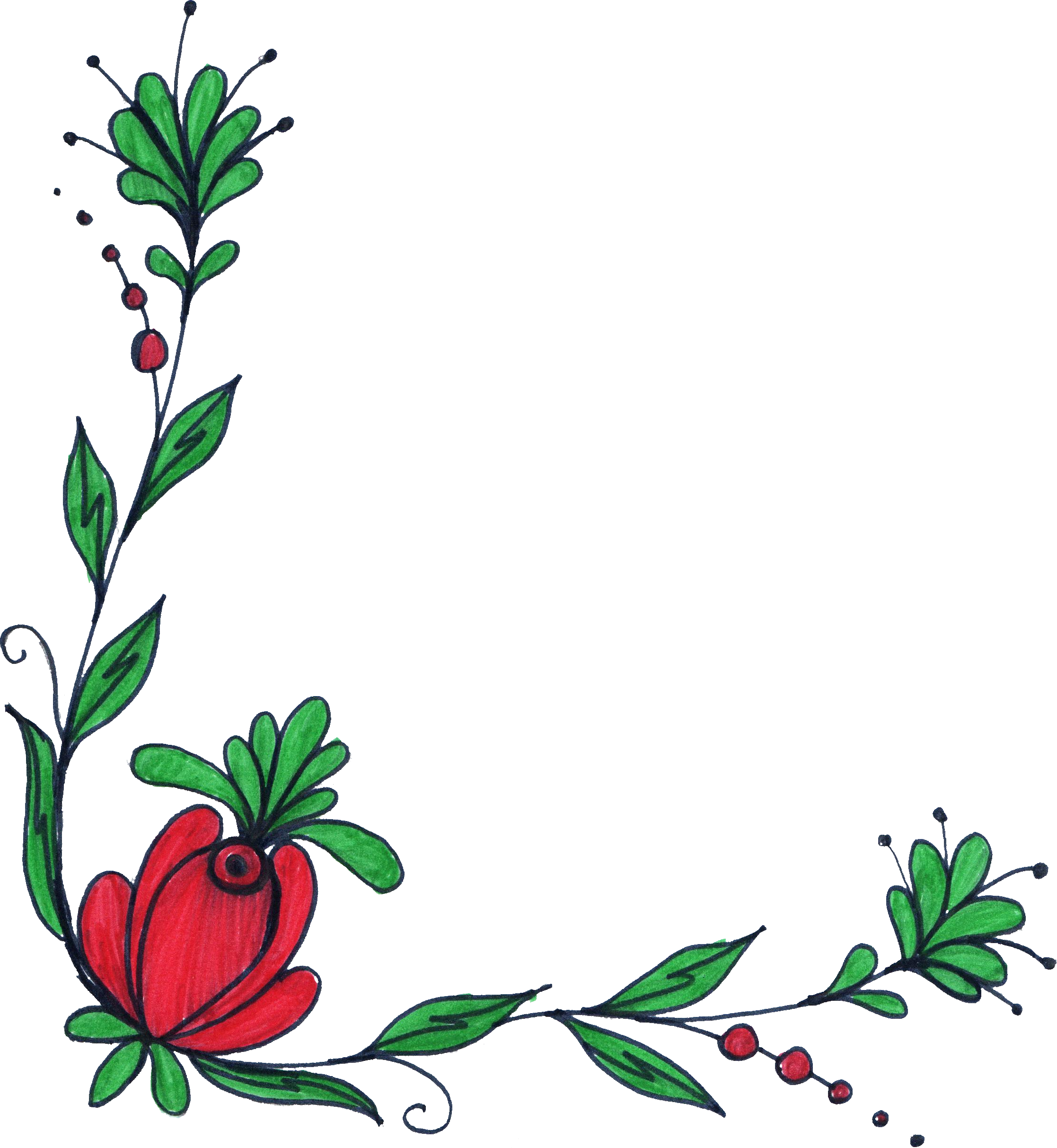 Flower Border Design Drawing, HD Png Download PNG with transparent background