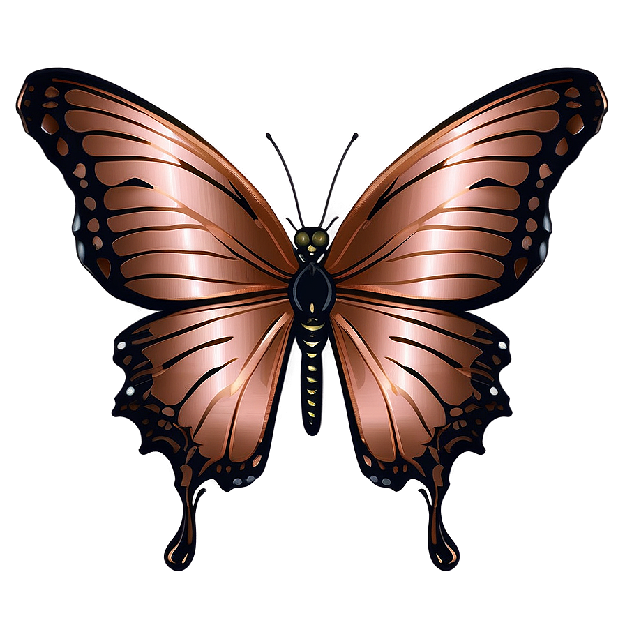 Hand Drawn Rose Gold Butterfly Png Aqy76