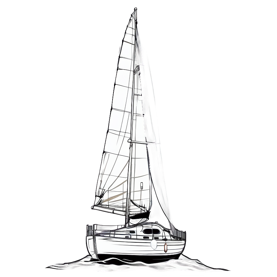 Hand Drawn Sailboat Sketch Png Jli24