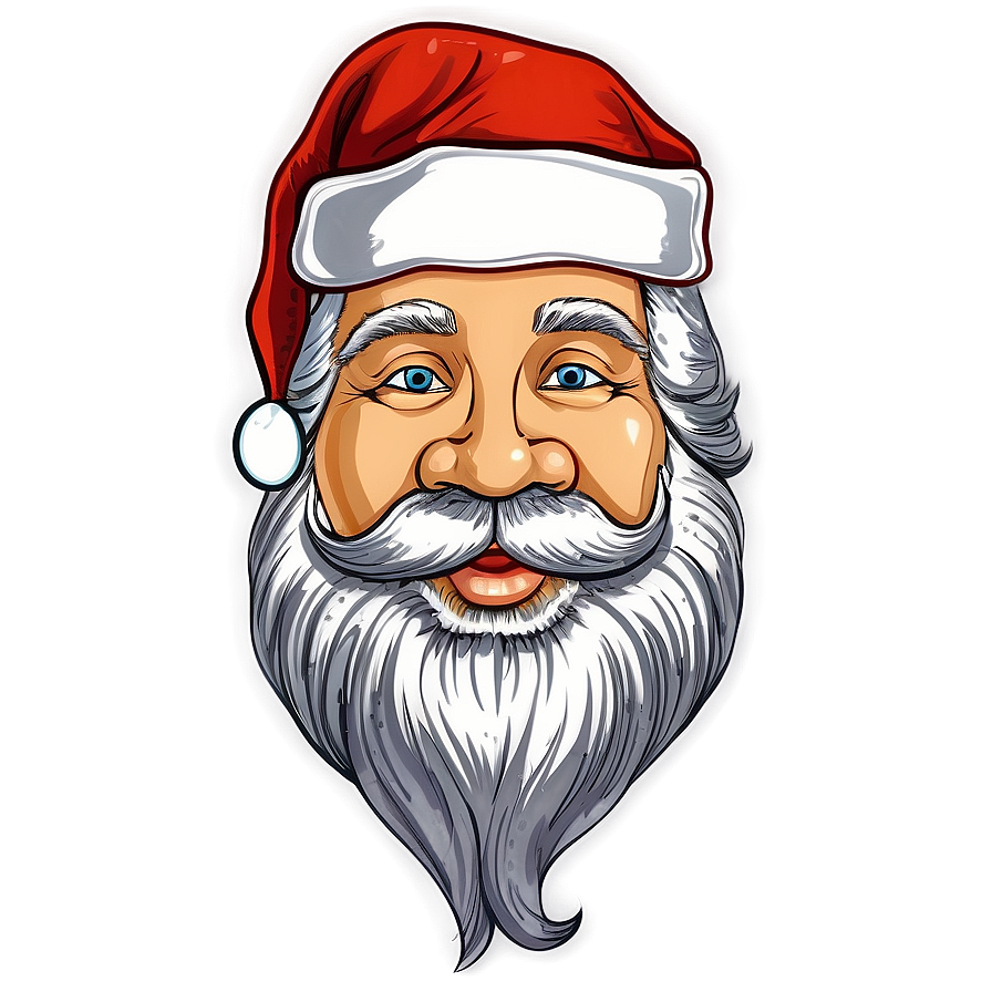 Hand Drawn Santa Face Png 06282024