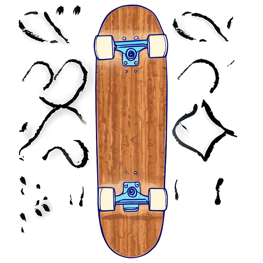 Hand-drawn Skateboard Deck Sketch Png Fmg