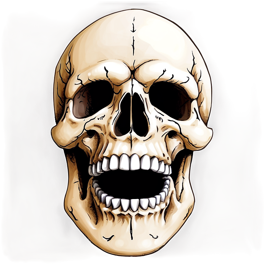 Hand-drawn Skull Face Png 06272024